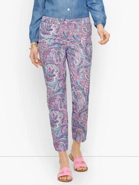 Talbots Perfect Crop Pants In Polished Paisley Size 18